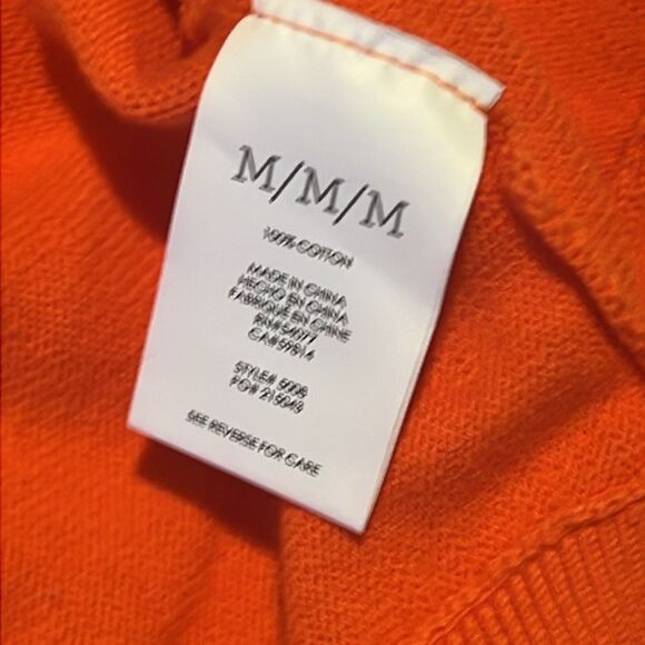 CAbi Piccolo Tiger Lily Orange Cropped Cotton Shrug Cardigan Size Medium - Picture 7 of 10